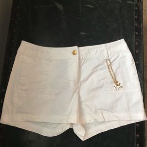 Michael Kors White Shorts with Gold Details